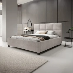 Soline - Tweepersoonsbed - Ribstof beige - 180x200 cm