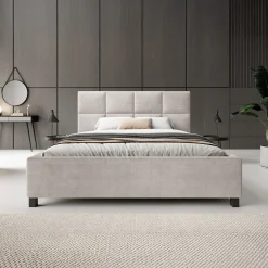 Soline - Tweepersoonsbed - Ribstof beige - 180x200 cm