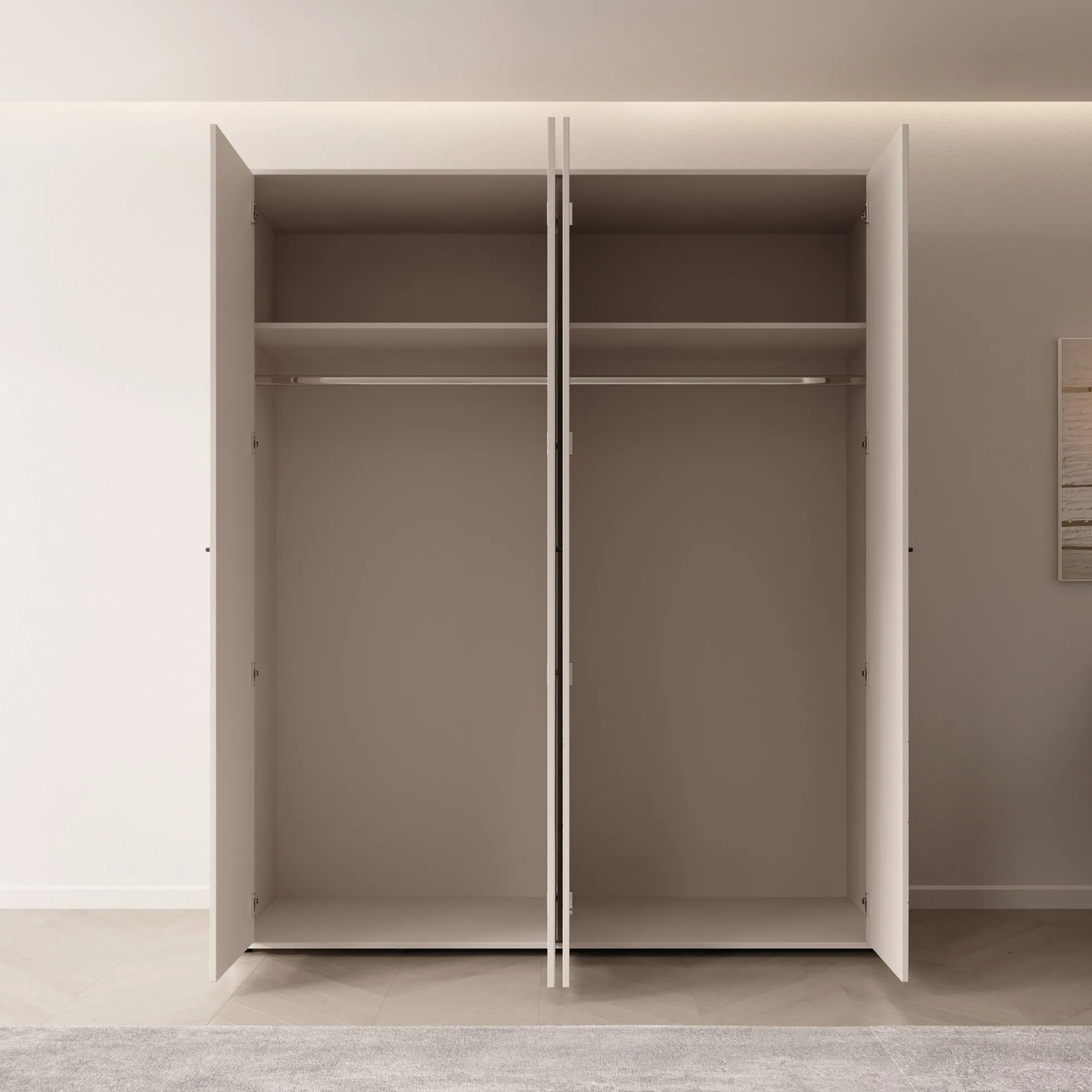 Sorello - Kledingkast 4 deurs - Beige - 180x56x211 cm