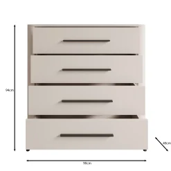 Sorello - Ladekast met 4 lades - Beige - 90x40x94 cm