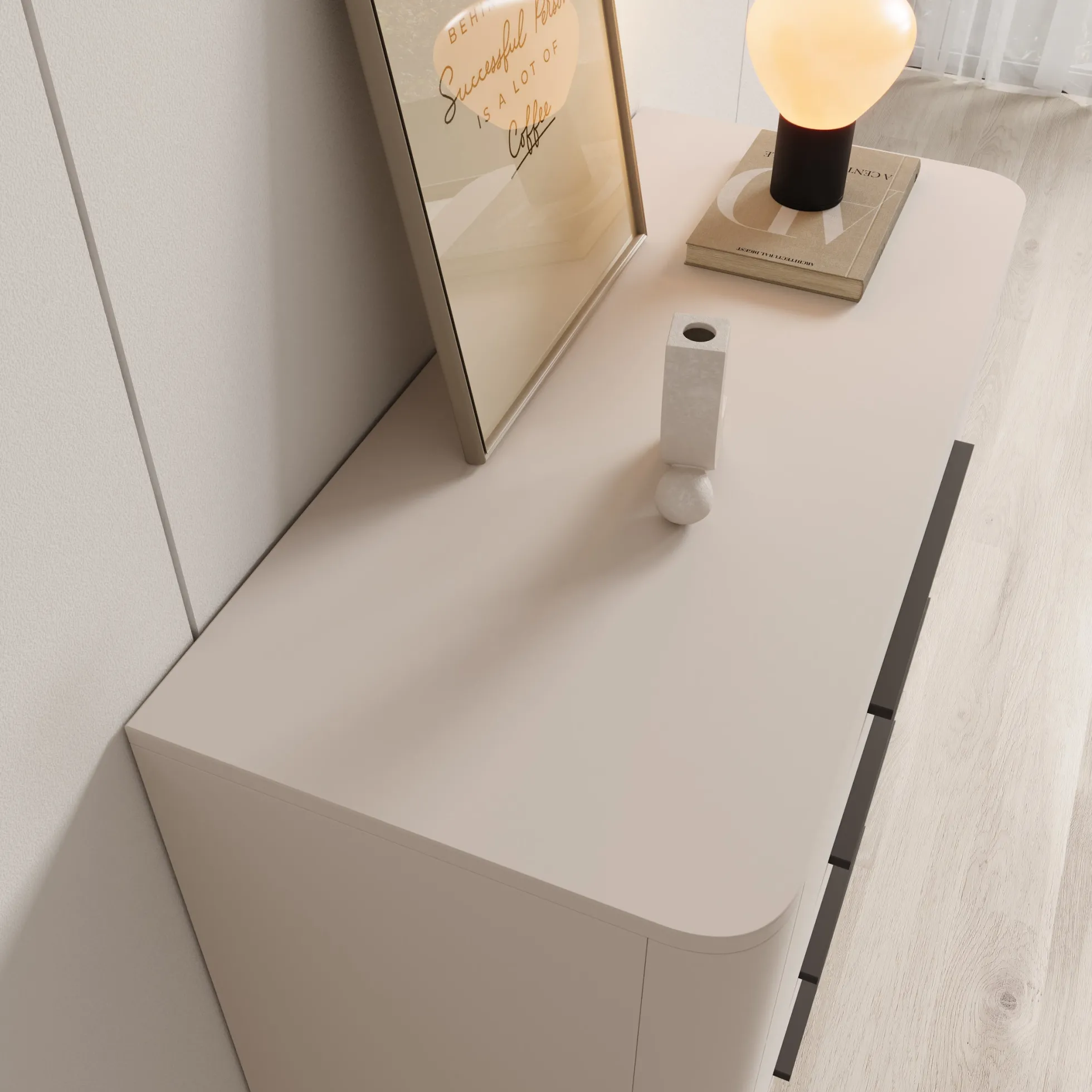 Sorello - Ladekast met 4 lades - Beige - 90x40x94 cm