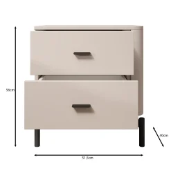 Sorello - Nachtkastje - Beige - 52x40x56 cm
