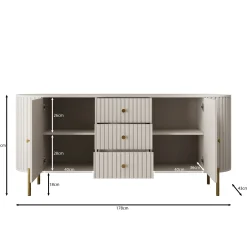 Sorenna - Dressoir - Beige - 178x40x79 cm