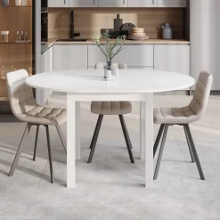 South - Eetkamertafel - Uitschuifbaar - Wit - 100x100x76 cm