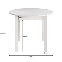 South - Eetkamertafel - Uitschuifbaar - Beige - 100x100x76 cm