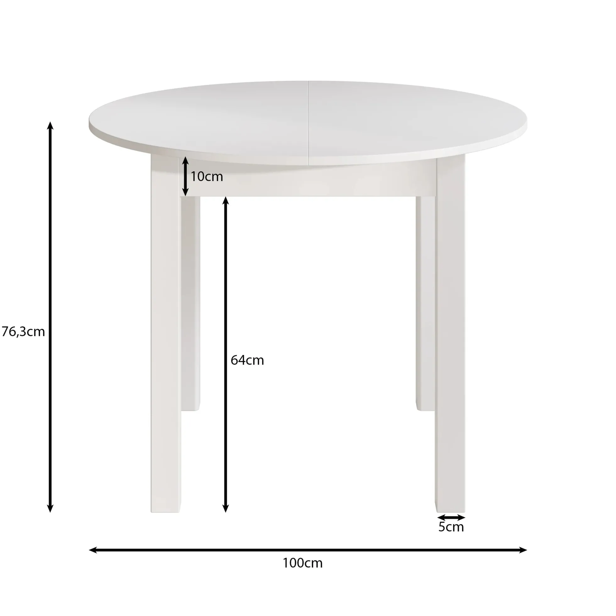 South - Eetkamertafel - Uitschuifbaar - Beige - 100x100x76 cm