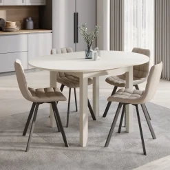 South - Eetkamertafel - Uitschuifbaar - Beige - 100x100x76 cm