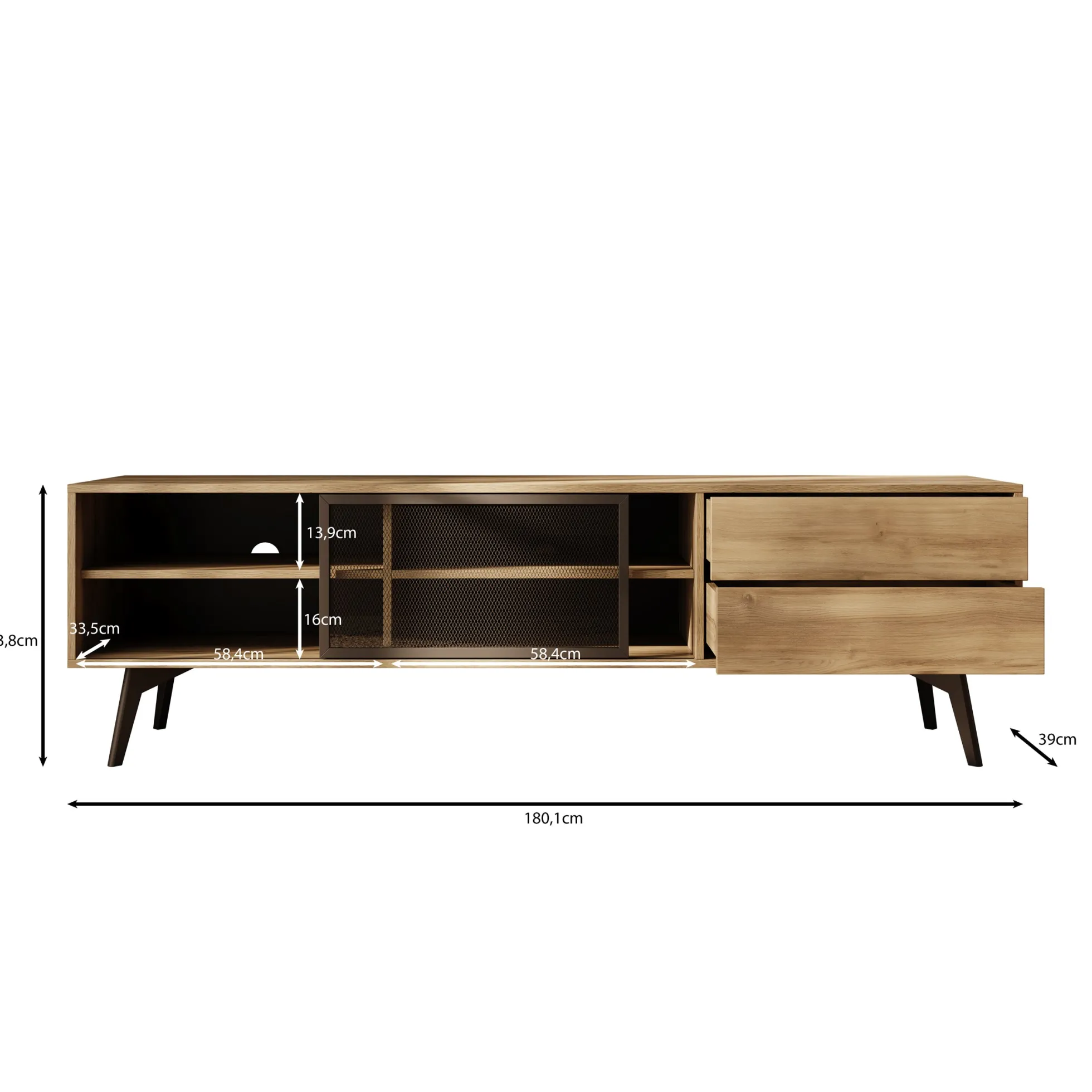 Spa - TV-Meubel - Eiken - 180 cm