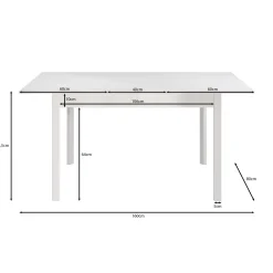 Steve - Eetkamertafel - Wit - 120x80x77 cm