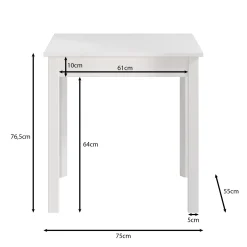 Steve - Eetkamertafel - Wit - 75x55x77 cm