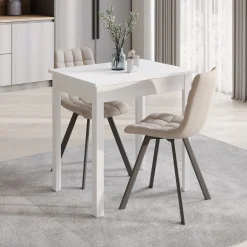 Steve - Eetkamertafel - Wit - 75x55x77 cm