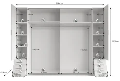 Stoke 2 - Kledingkast 4-deurs - Wit - 270x61x208 cm