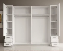 Stoke 2 - Kledingkast 4-deurs - Wit - 270x61x208 cm