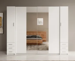 Stoke 2 - Kledingkast 4-deurs - Wit - 270x61x208 cm
