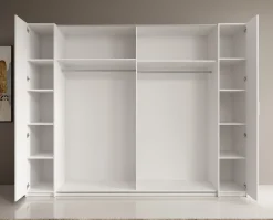 Stoke - Kledingkast 4-deurs - Wit - 270x61x208 cm
