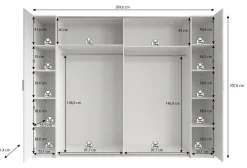 Stoke - Kledingkast 4-deurs - Wit - 270x61x208 cm