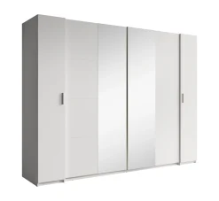 Stoke - Kledingkast 4-deurs - Wit - 270x61x208 cm