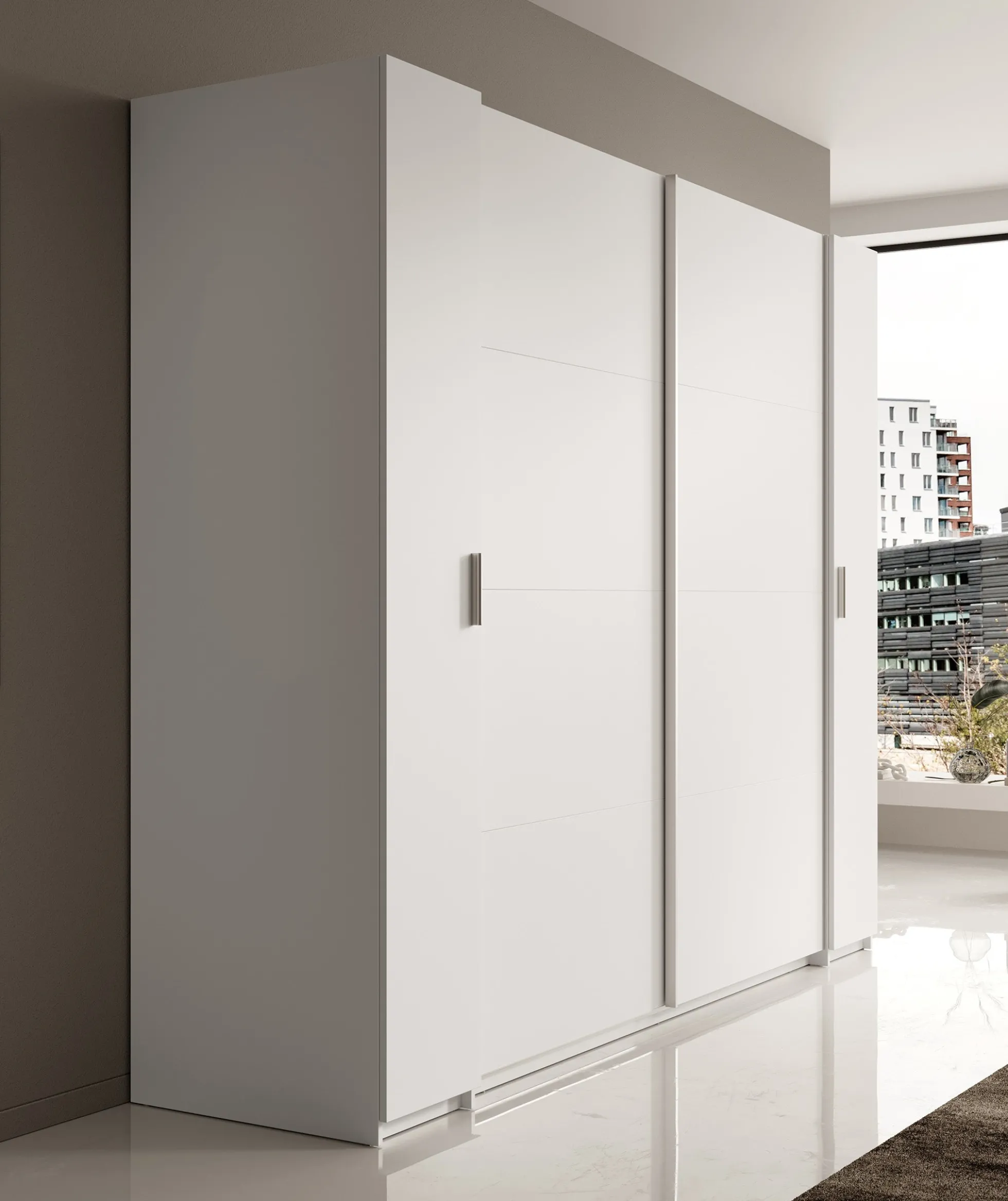 Stoke - Kledingkast met schuifdeuren - Wit - 270x61x208 cm