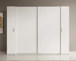 Stoke - Kledingkast met schuifdeuren - Wit - 270x61x208 cm