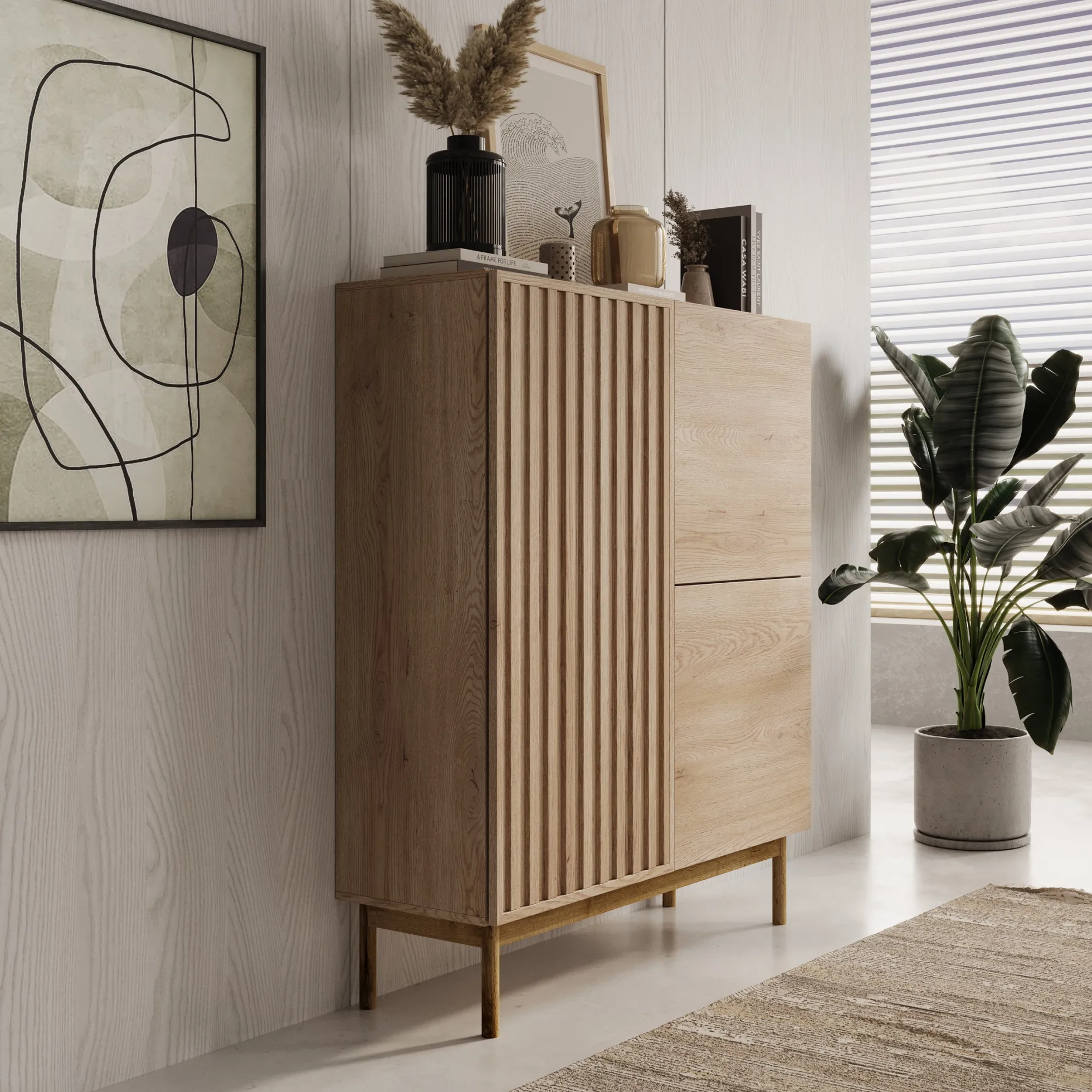 Storm - Dressoir - Eiken - 106x37x130 cm