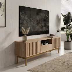 Storm - TV-Meubel met 2 deuren - Eiken - 159x37x53 cm