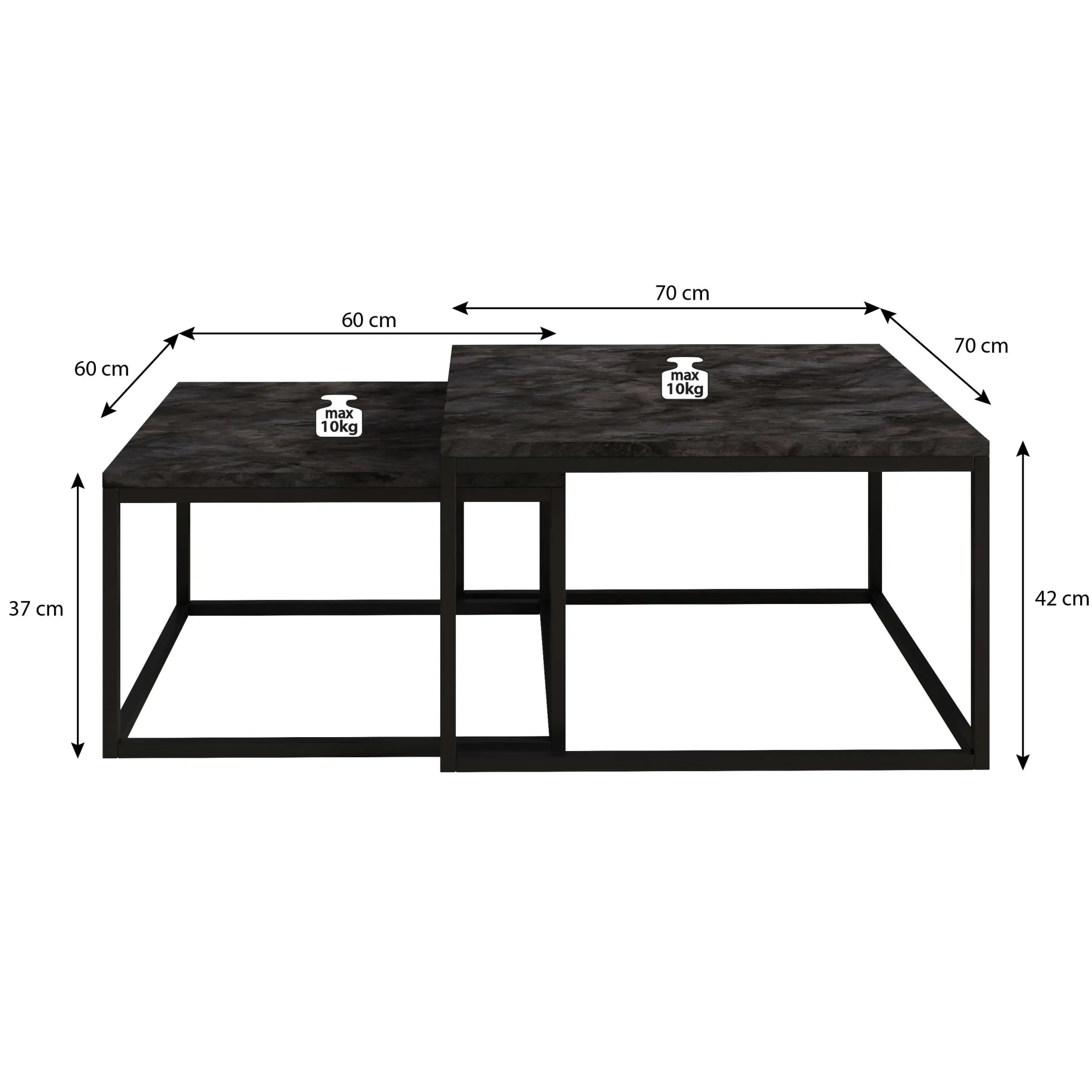 Styler - Salontafel set van 2 - Betonlook/eiken
