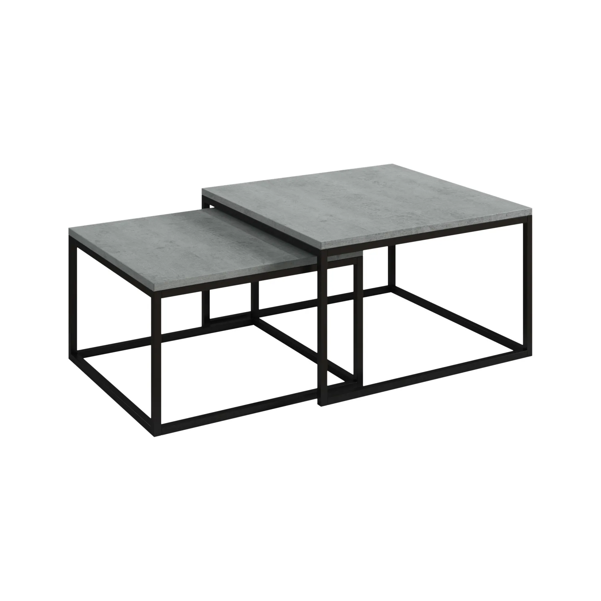 Styler - Salontafel set van 2 - Betonlook/eiken