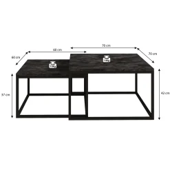 Styler - Salontafel set van 2 - Old wood