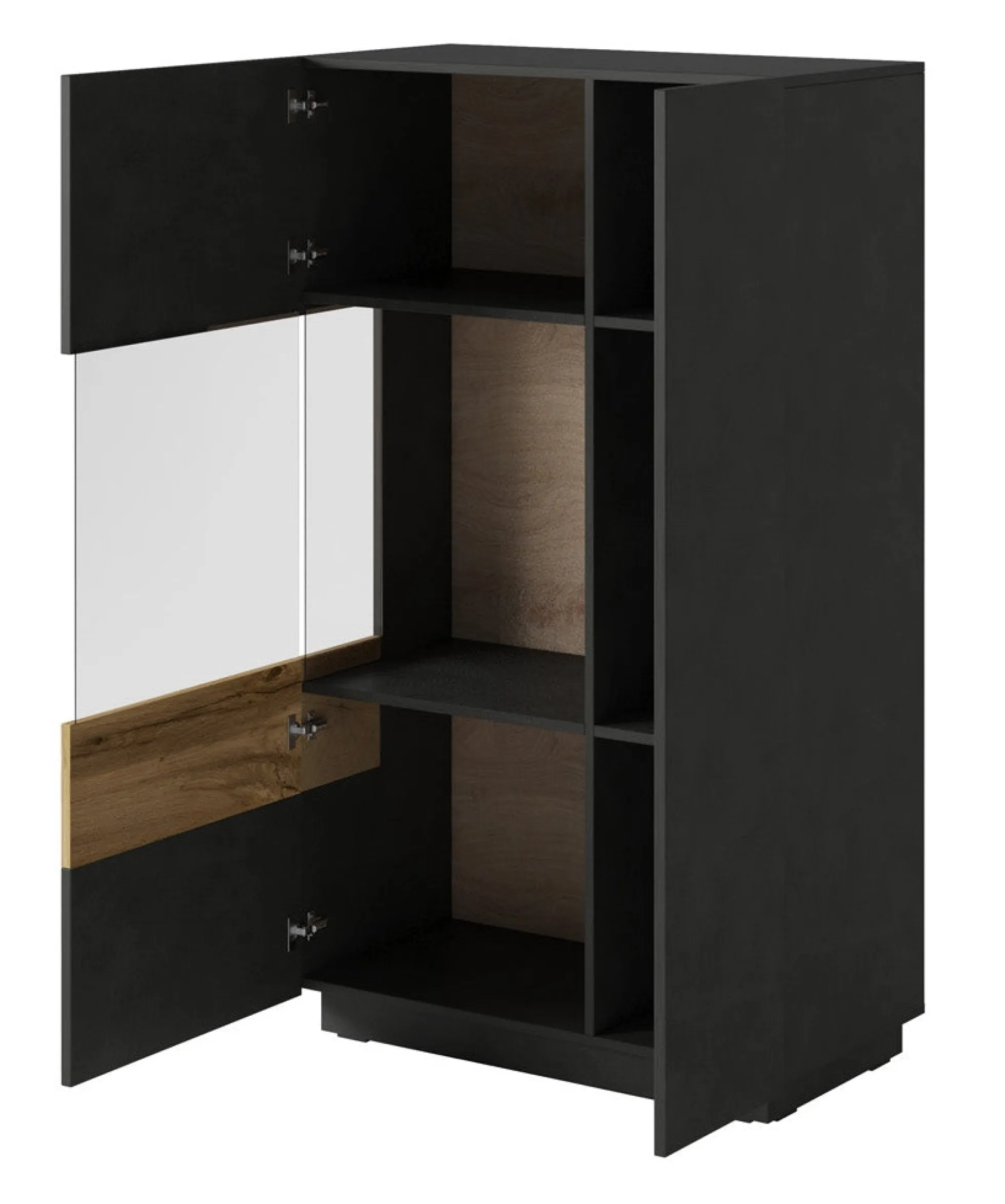 Sublime - Vitrinekast - Grijs/eiken - 80x40x138 cm