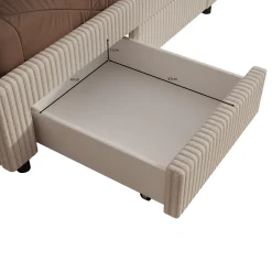 Suente - Tweepersoonsbed met 4 lades - Teddystof Wit - 140x200 cm