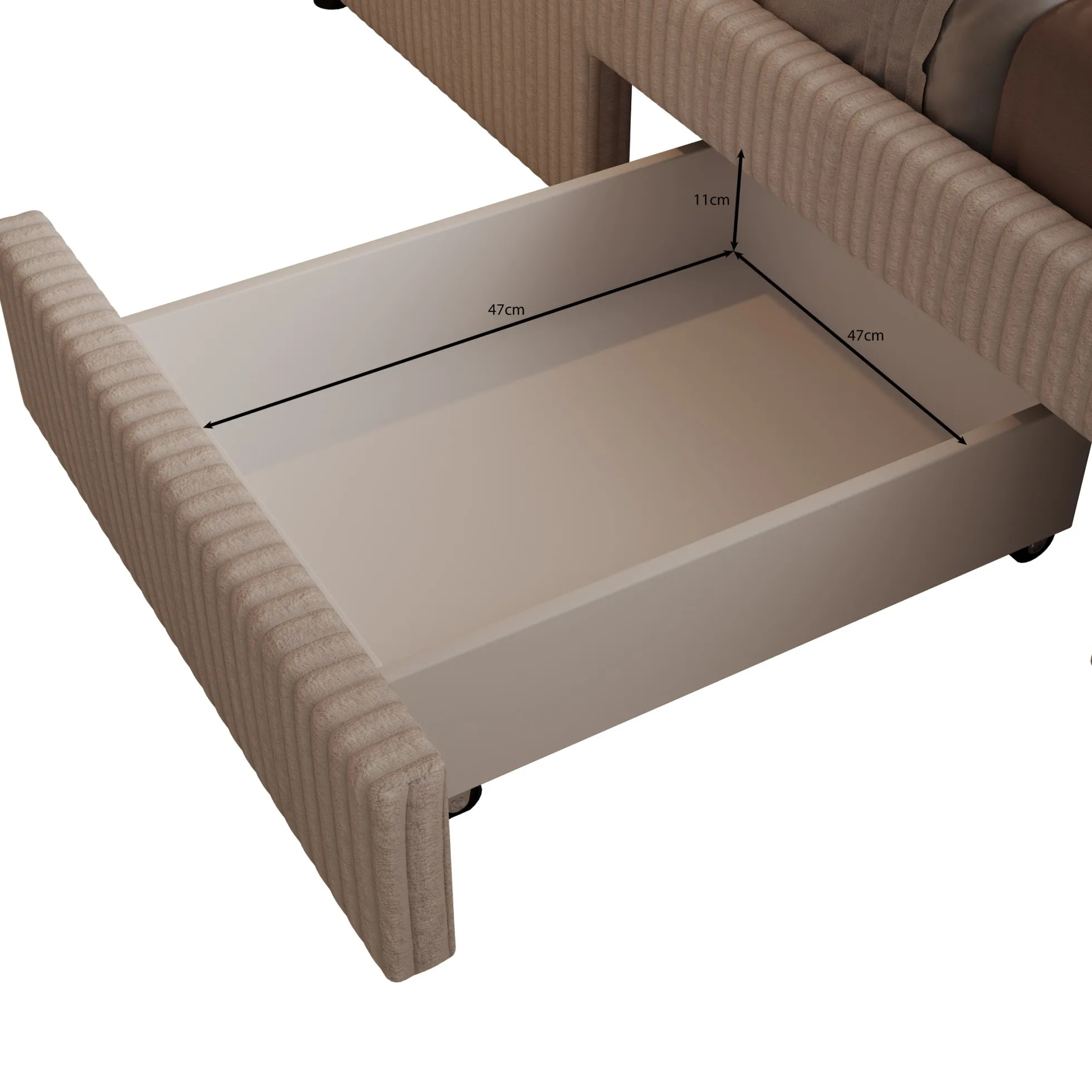 Suente - Tweepersoonsbed met 4 lades - Teddystof Wit - 160x200 cm