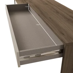 Sundra - Wandmeubel met bureau - Beige/Eiken - 300x42x190 cm