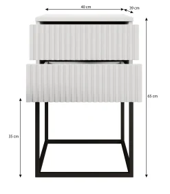 Sylvester 7 - Nachtkastje - Wit - 40x39x65 cm