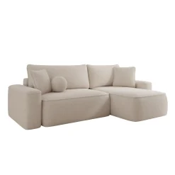 Synth - Hoekbank 3-zits met chaise longue - Stof beige - Universeel