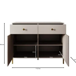 Syran - Dressoir - Beige - 114x42x90 cm