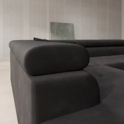 Tacito - Hoekbank 4-zits - Velvet zwart - Links