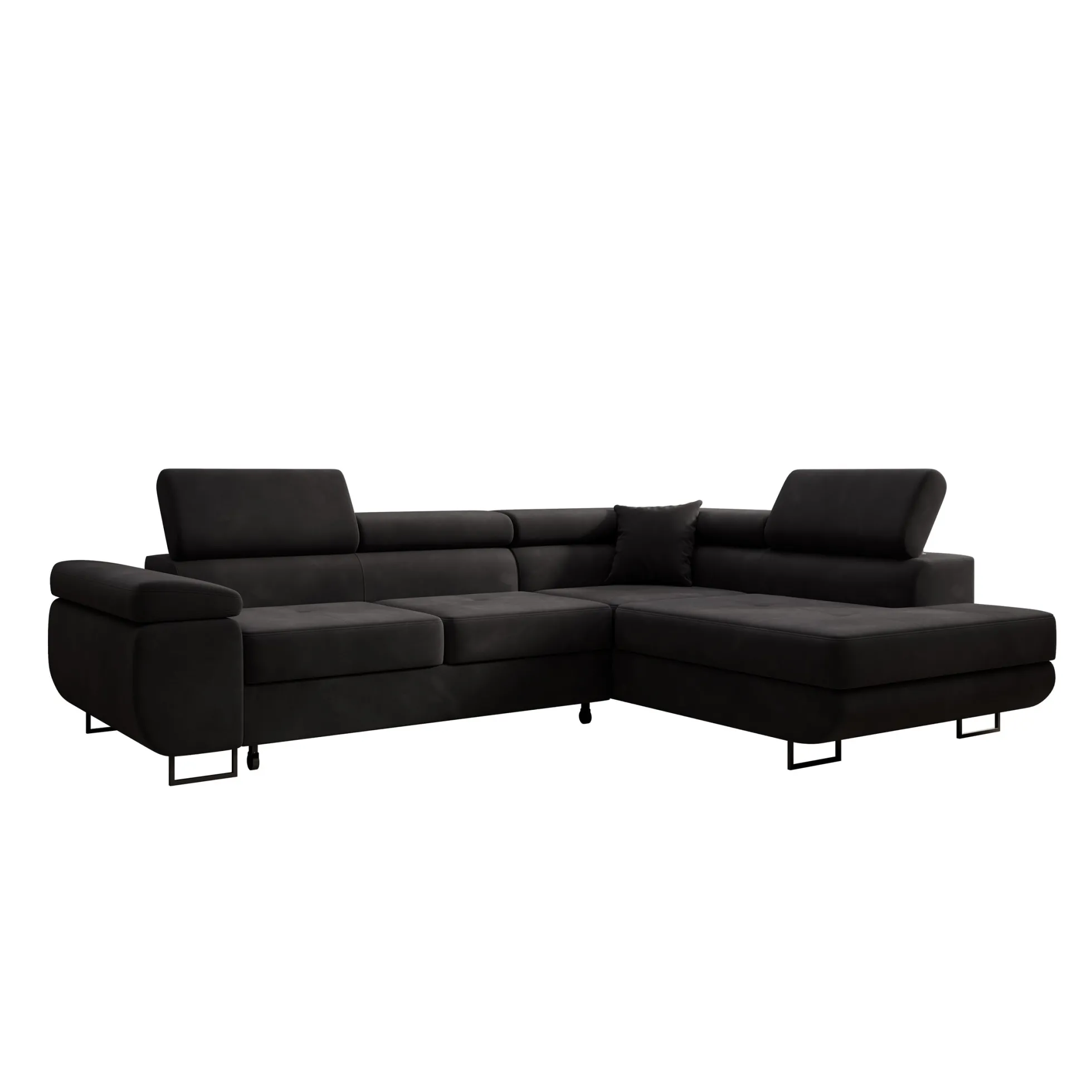 Tacito - Hoekbank 4-zits - Velvet zwart - Rechts