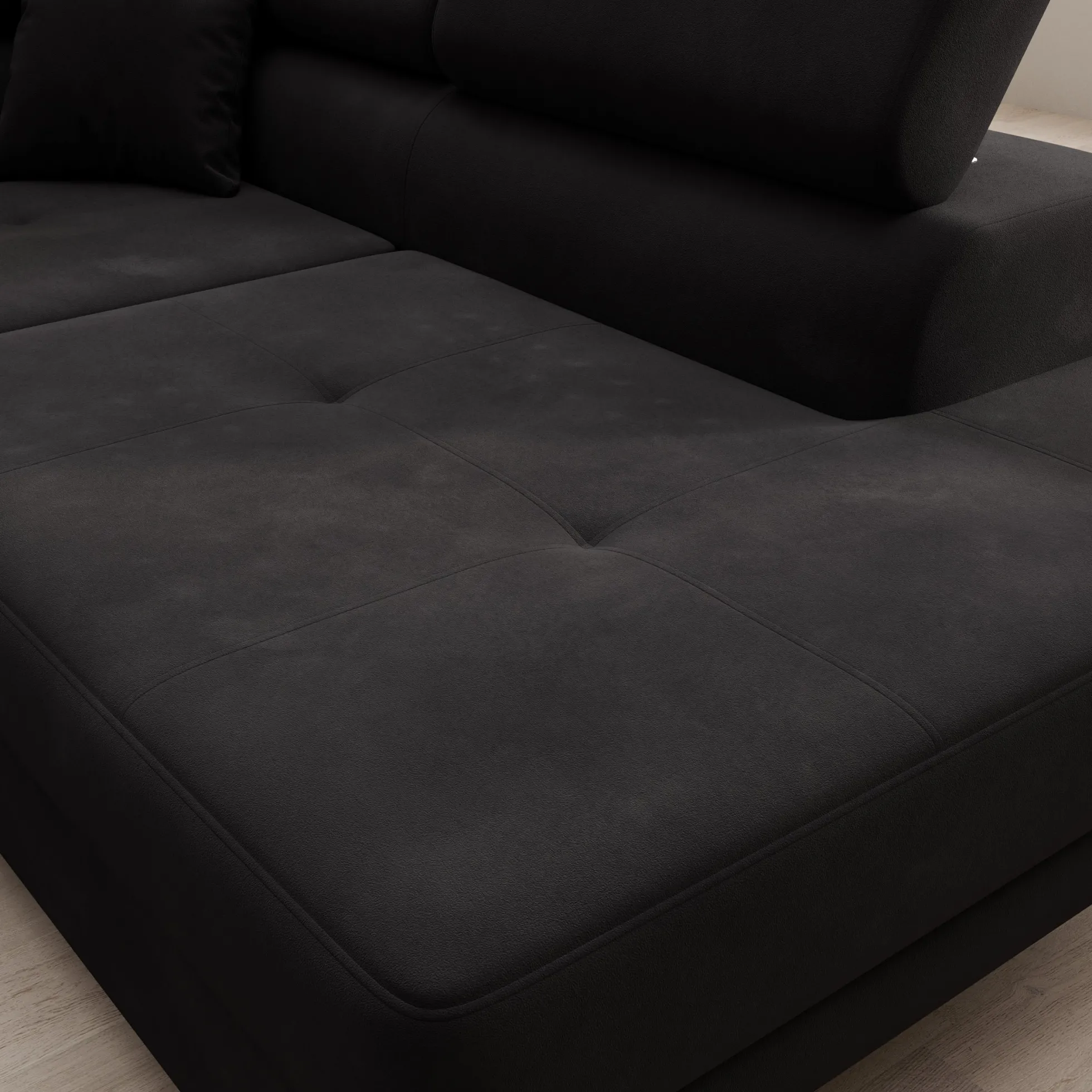 Tacito - Hoekbank 4-zits - Velvet zwart - Rechts