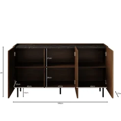 Tahiti - Dressoir - Donker eiken - 144x37x78 cm