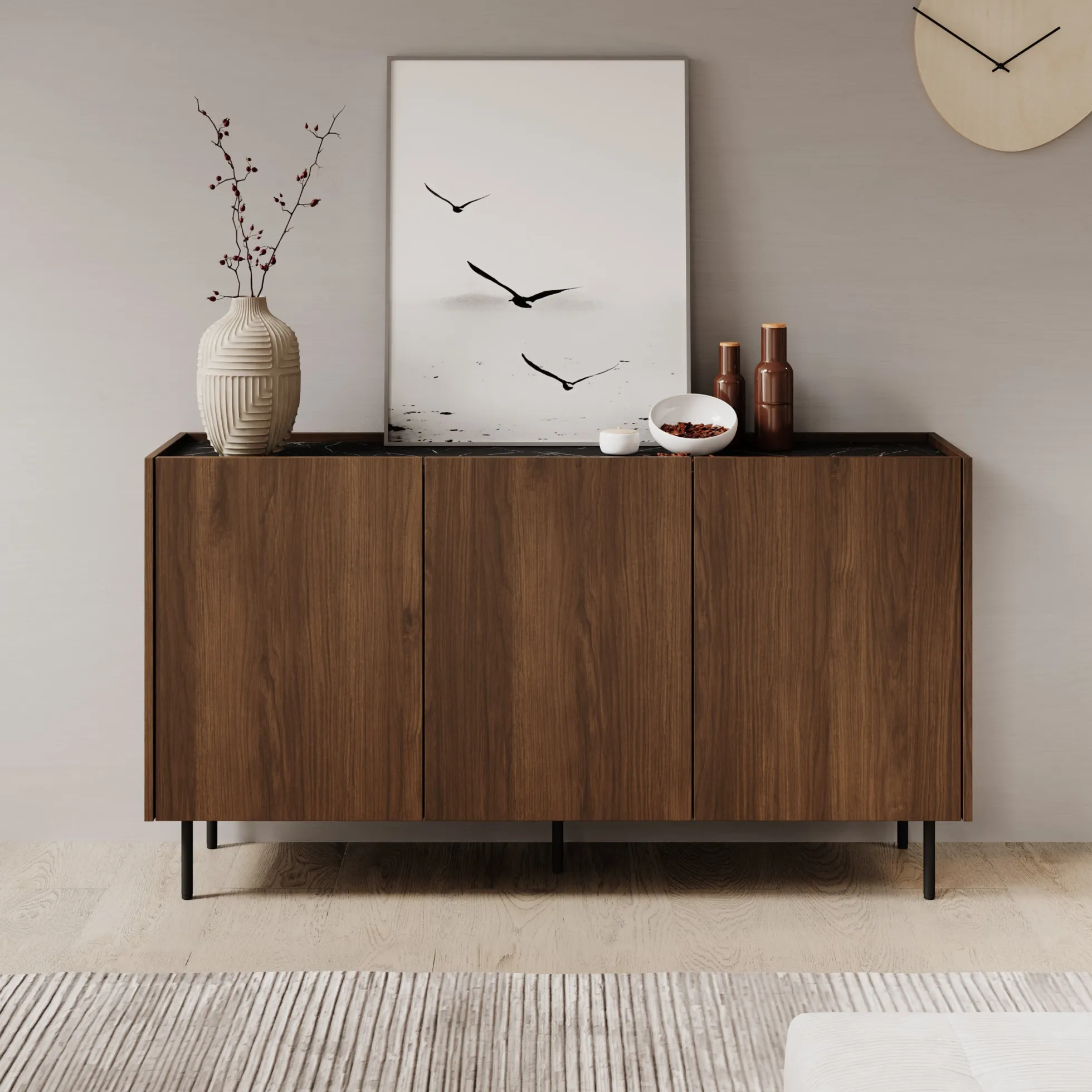 Tahiti - Dressoir - Donker eiken - 144x37x78 cm