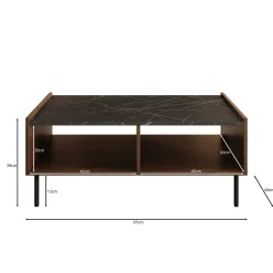 Tahiti - Salontafel - Donker eiken - 97x60x39 cm