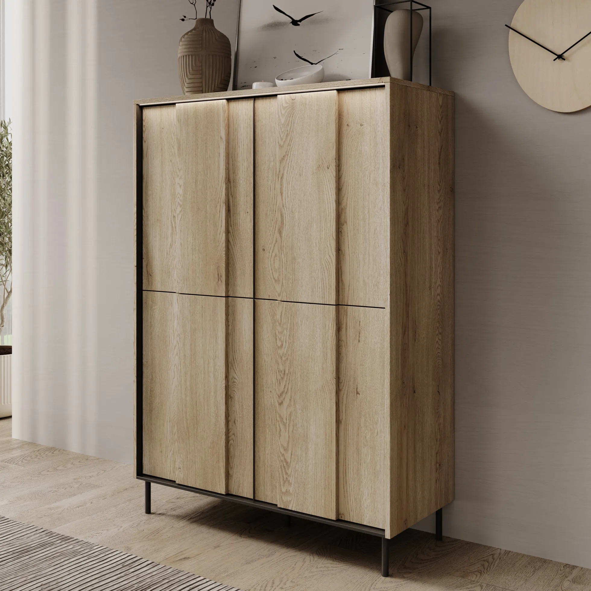 Tarello - Dressoir - Eikenpatroon - 99x41x140 cm