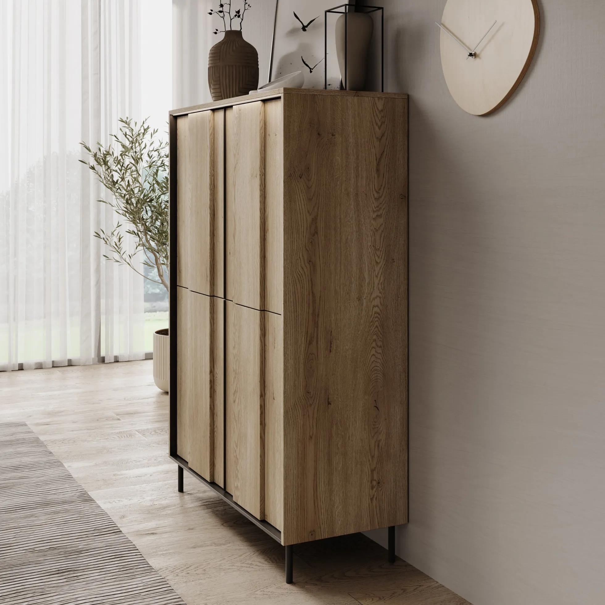 Tarello - Dressoir - Eikenpatroon - 99x41x140 cm