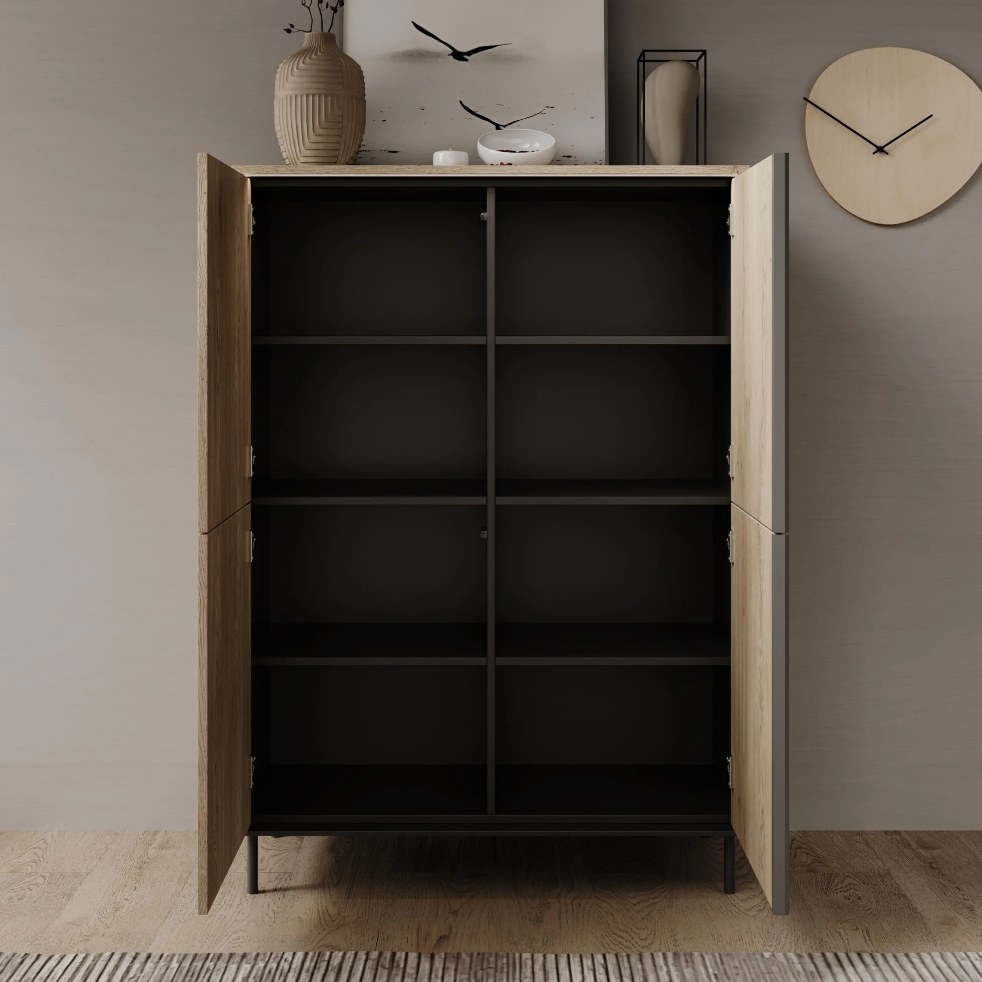Tarello - Dressoir - Eikenpatroon - 99x41x140 cm