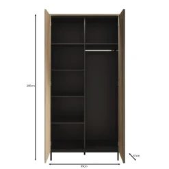 Tarello - Kledingkast 2 deurs - Eikenpatroon - 99x55x200 cm