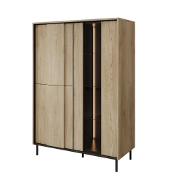 Tarello - Vitrinekast - Eikenpatroon - 99x41x140 cm