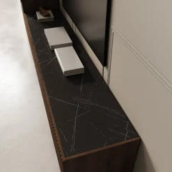 Taro - Wandmeubel - Donker eikenpatroon - 260x41x158 cm