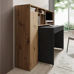 Taroa - Bureau - Eikenpatroon/Grijs - 154x55x119 cm