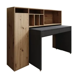 Taroa - Bureau - Eikenpatroon/Grijs - 154x55x119 cm