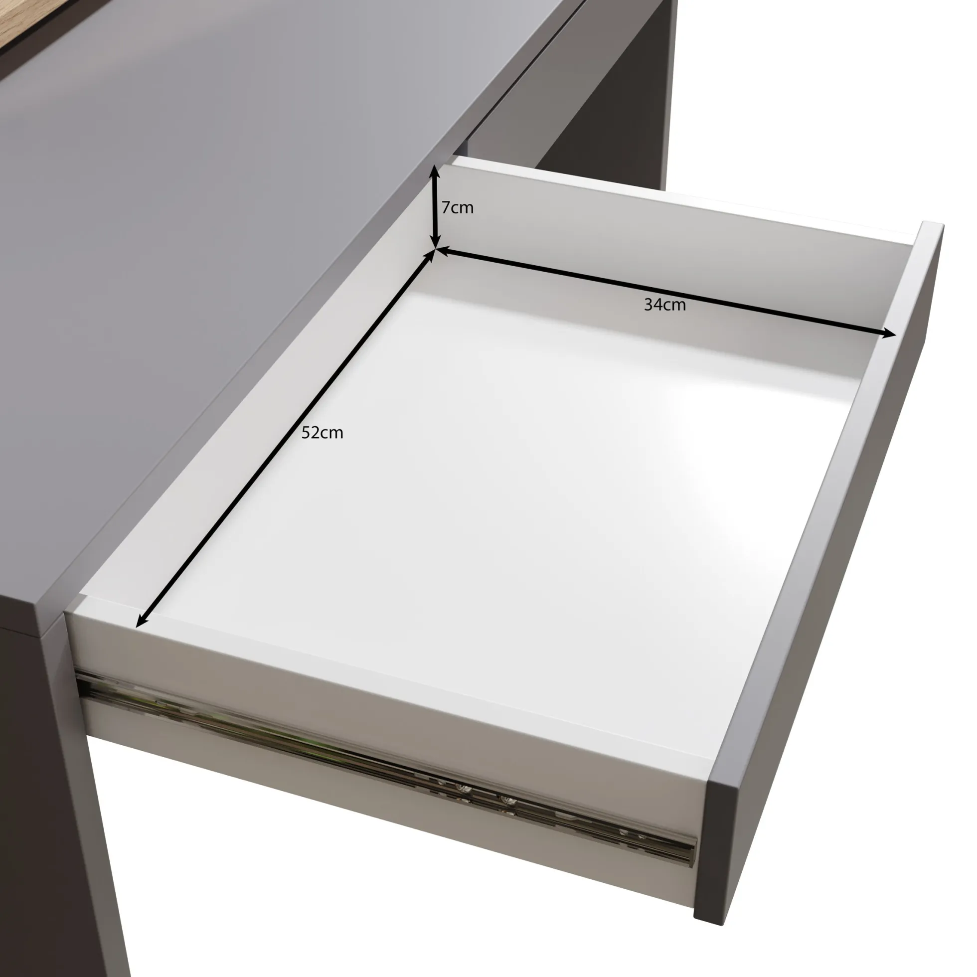 Taroa - Bureau - Eikenpatroon/Lichtgrijs - 154x55x119 cm